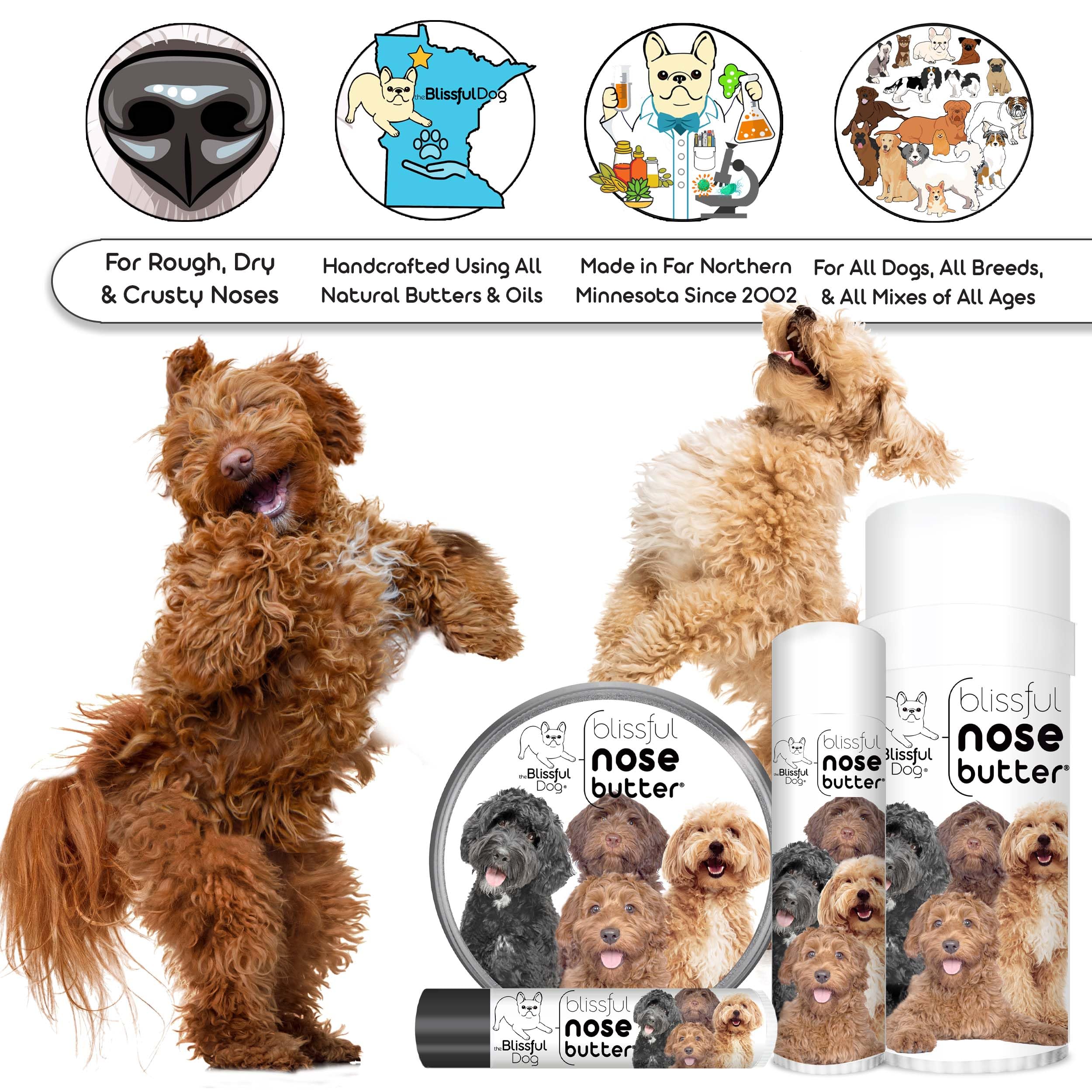 The Blissful Dog Labradoodle Unscented Nose Butter - Dog Nose Butter, 8 Ounce